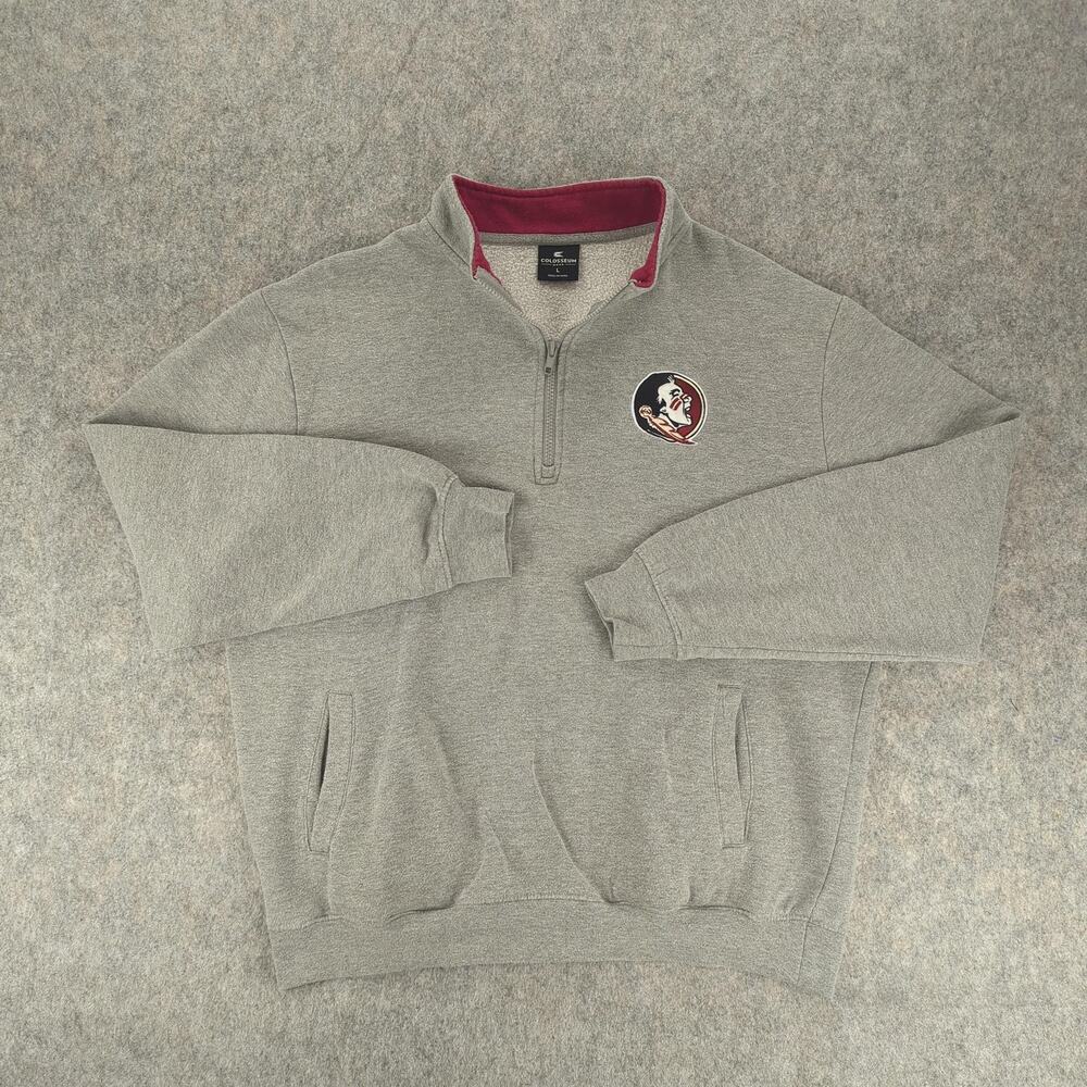 Florida State Seminoles Sweater Mens Large Gray NCAA Football Pullover Colosseum